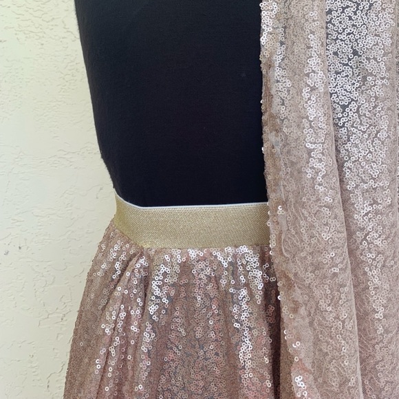 Boutique Sequin Maxi Skirt Double Full with Pockets - Picture 10 of 10